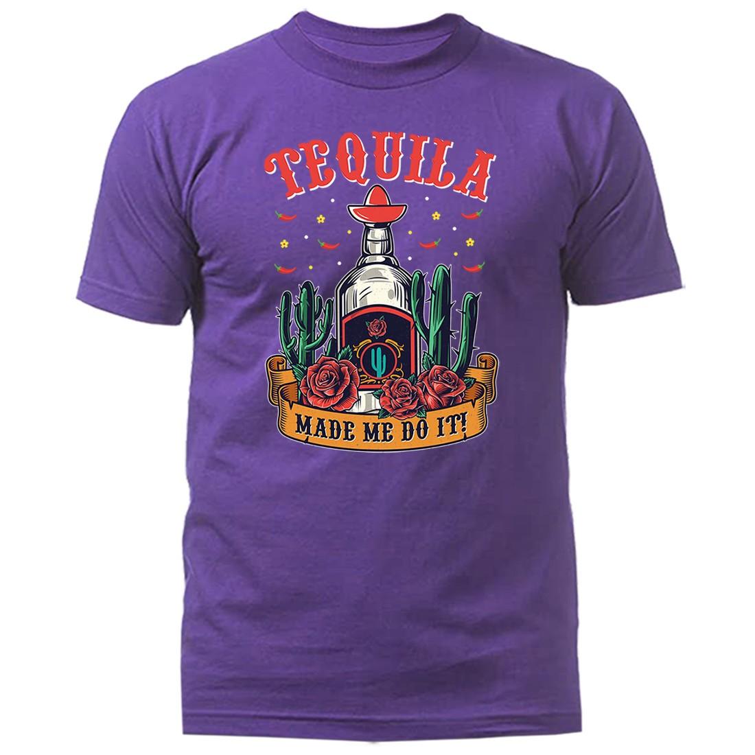 Tequila Made Me Do It Funny Mexican Party Cinco De Mayo Cactus T-Shirt S разноцветный