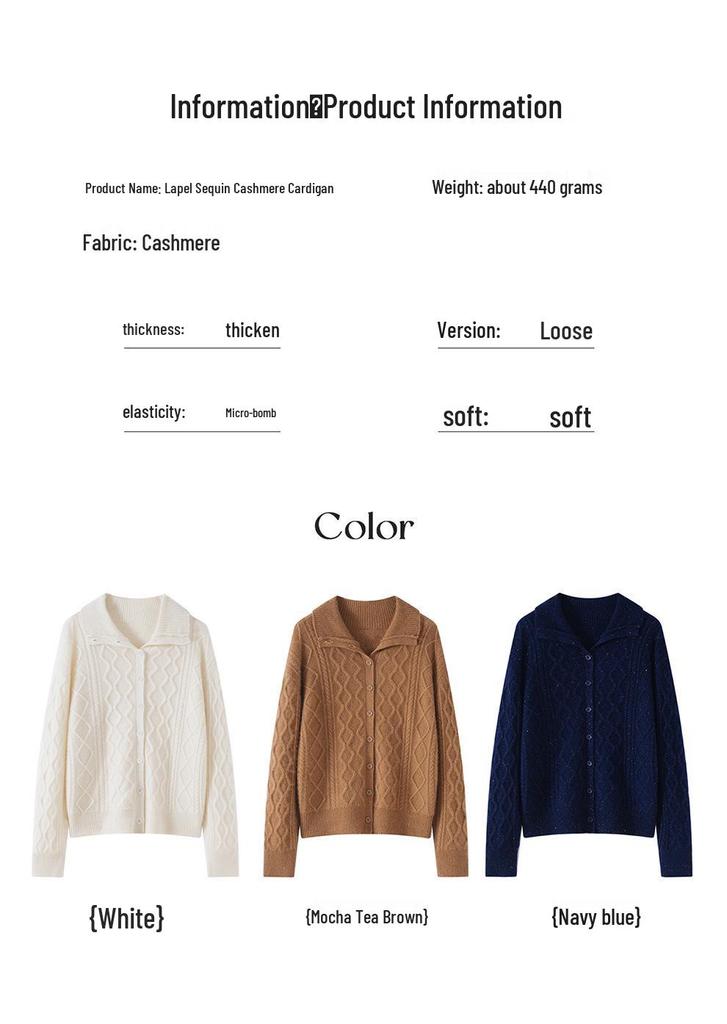 Autumn 2026 Cashmere Lapel Knit Sweater – Trendy, Thick, and Versatile Wool Outerwear