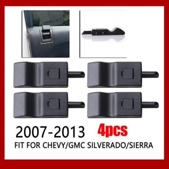 4* Fits Chevy/GMC Silverado/Sierra 07-13 Door Lock Knobs Front/Rear Ebony Black