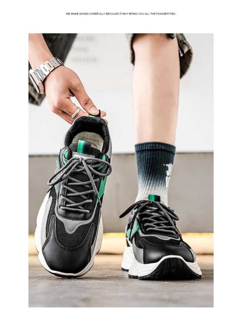 2025 Men's Breathable Mesh Sports Shoes: Versatile, Deodorant, Wear-Resistant, Thick Soles - Perfect for Teens and Dads