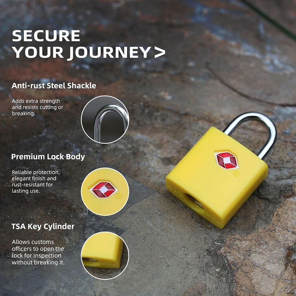 

Portable Zinc Alloy Customs Lock Mini Anti-Theft Luggage Lock TSA with 2 Keys Cabinet Lock for Travel жовтий