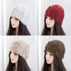Handmade crocheted headgear women's autumn and winter new warm face small pullover hat atmosphere knitted versatile wool hat