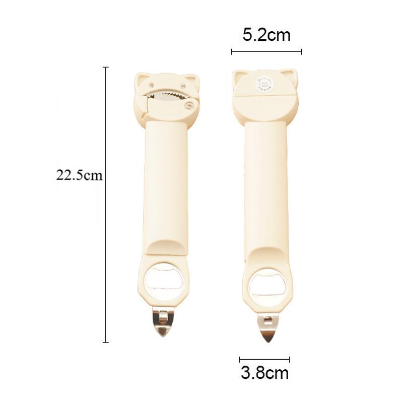 Multifunction Bottle Opener Cat Head Shape Retractable Anti-Slip Cap Twister Easy-Open Reduced Effort Kitchen Can Opener Tool
