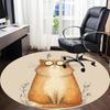 1PC Cat Whiskers Office Round Area Rug,  Mat Suitable ForOffice, Under Office Chairs Bedroom Living Room Home Decor, Room Deco