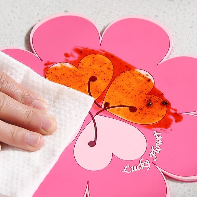 Creative Flower Insulation Pads Thick Anti Slip Wear-resistant Placemat Anti Scalding Household Mats Adsorption Wall Decoration