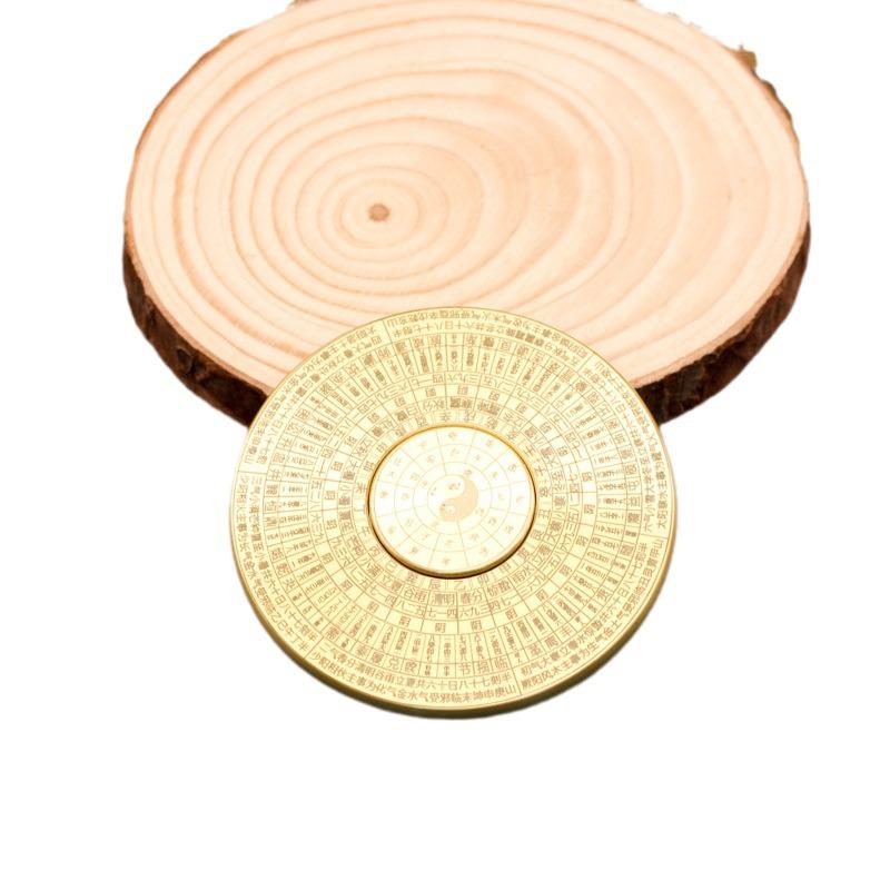 Precision Multi-Circle Rotatable Feng Shui Bagua Compass Ornament - Portable Metal Craft Decompression Tool