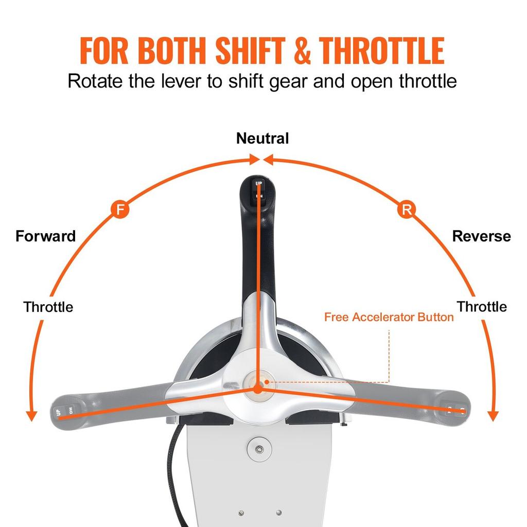 Outboard Throttle Remote Control Box Top-Mounted for Mercury PT 2-Stroke