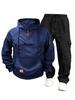 New Autumn and Winter Men's Sweater Hoodie Zipper Multi-pocket Jumper Casual Sweater Set