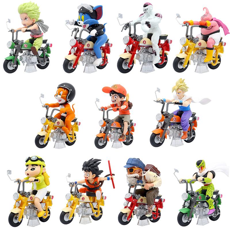 11 Styles Dragon Ball Z Motorcycle Figure PVC Toy Goku Frieza Cell Roshi for Children Collector
