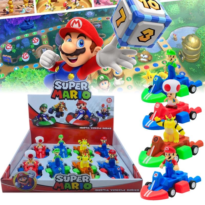 Super Mario Pull-back Kart Toy Model Display Box Interactive Racing Car For Kids