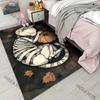 Cat and Pumpkin Print Carpet for Living Room Bedroom Bedside Floor Mat Cloakroom Area Rugged Home Halloween Decoration