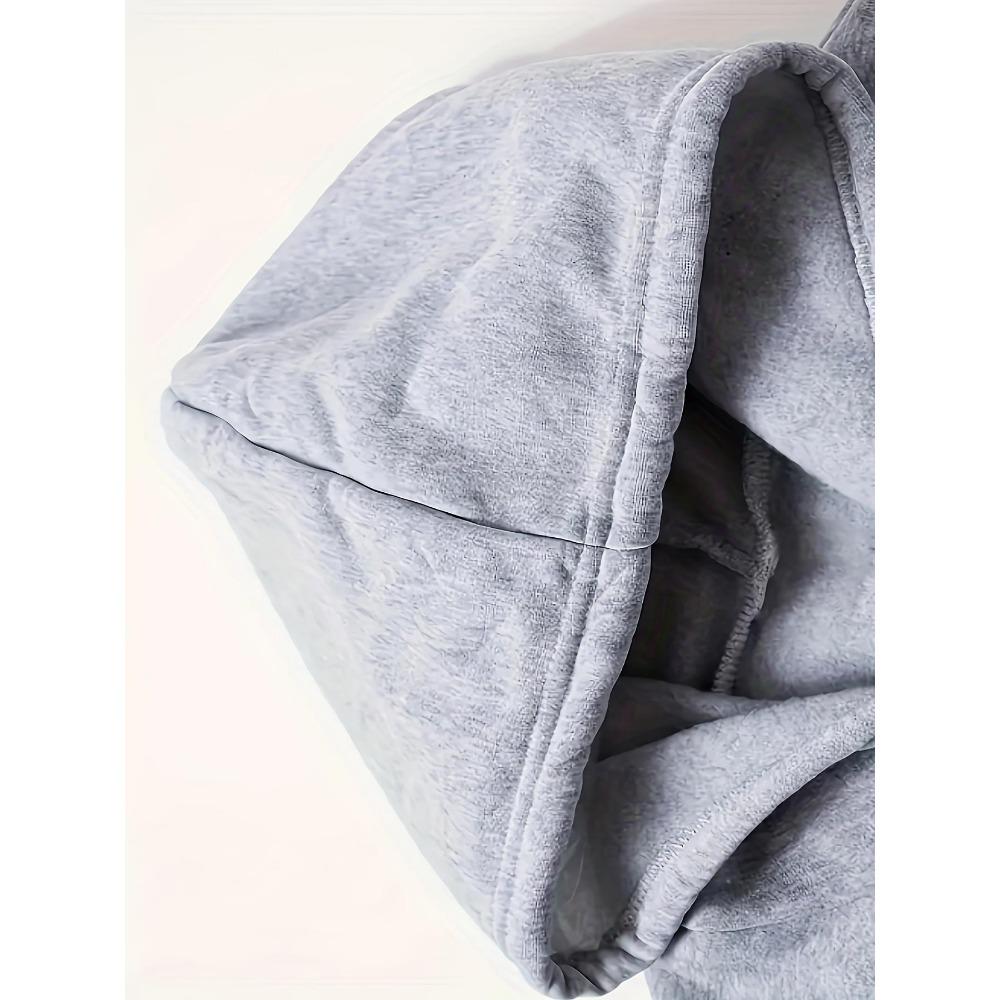 Autumn and Winter Men's Thick Wool Hooded Sweatshirt and Sports Pants Set, Made of Polyester Fabric, Featuring Bee Letter Pattern Printing Set