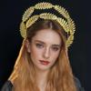 Unique Wheat Leaf Headband Double Layer Hairpiece Bridal Tiaras Stylish Headwear Hair Ornament for Women Costume
