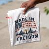 Made In America Freedom Graphic Tee, Patriotic USA Flag Shirt