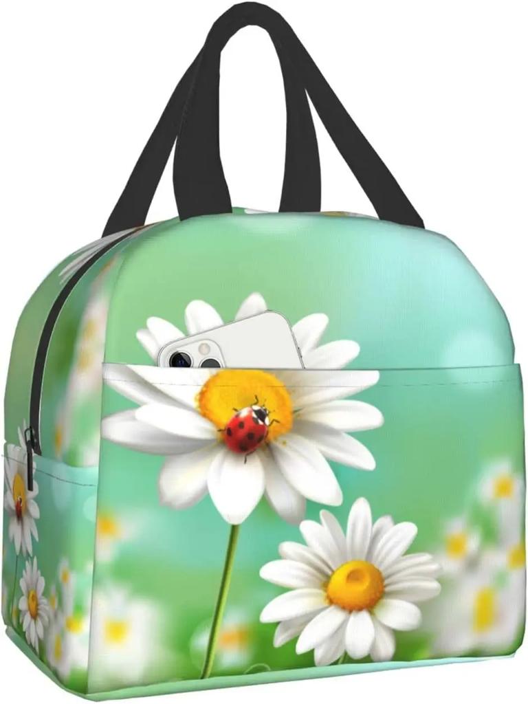 Dots Ladybug Lunch Box Insulation Lunch Bag for Women Men Reusable Lunch Tote Bags Perfect for Office Camping Hiking Picnic