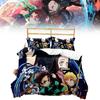 Demon Slayer Quilt Cover Set With Reactive Printing And Brushed Material For Modern Bedroom Decor