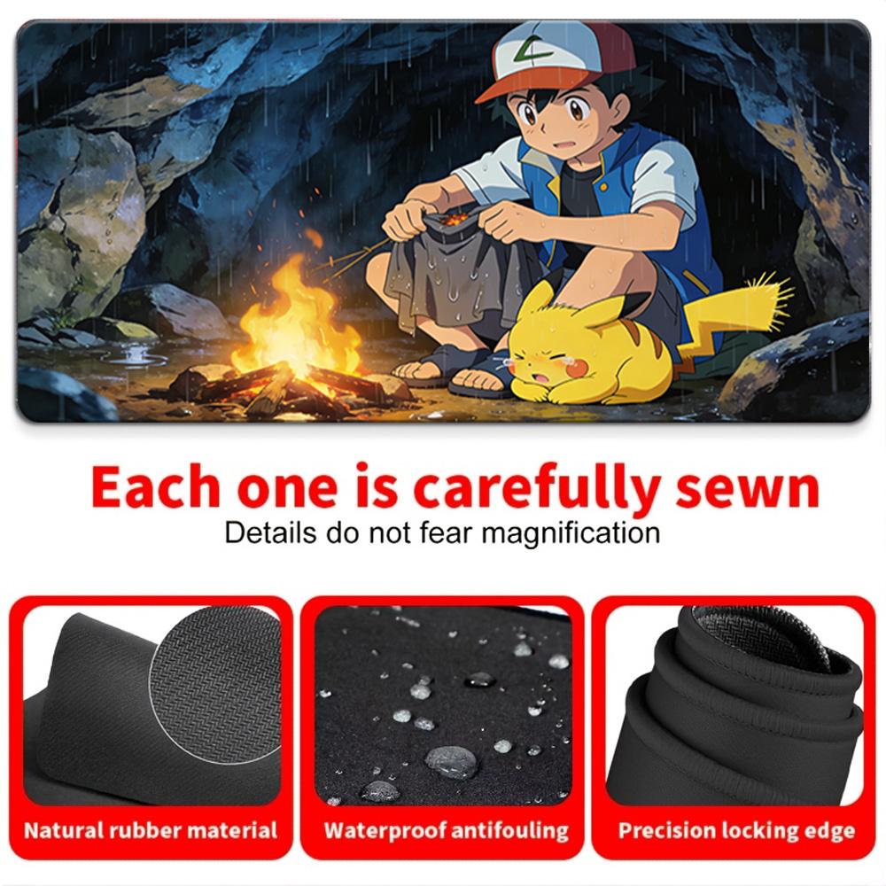 Pokemon Ash Starter Pokemon Gaming Desk Mat NonSlip Washable Mouse Pad 30x80x0.2cm