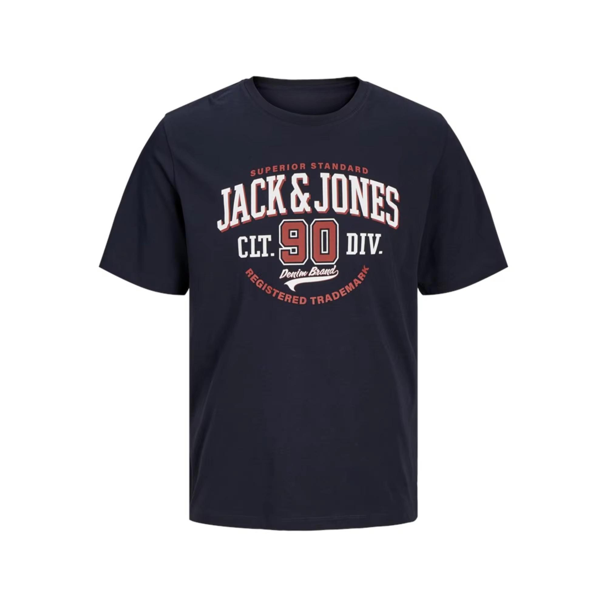 

Jack and Jones Outdoor Печать Периферийным Узором Летний Хлопок Роскошного Бренда Мужские и Женские Футболки с Коротким Рукавом S