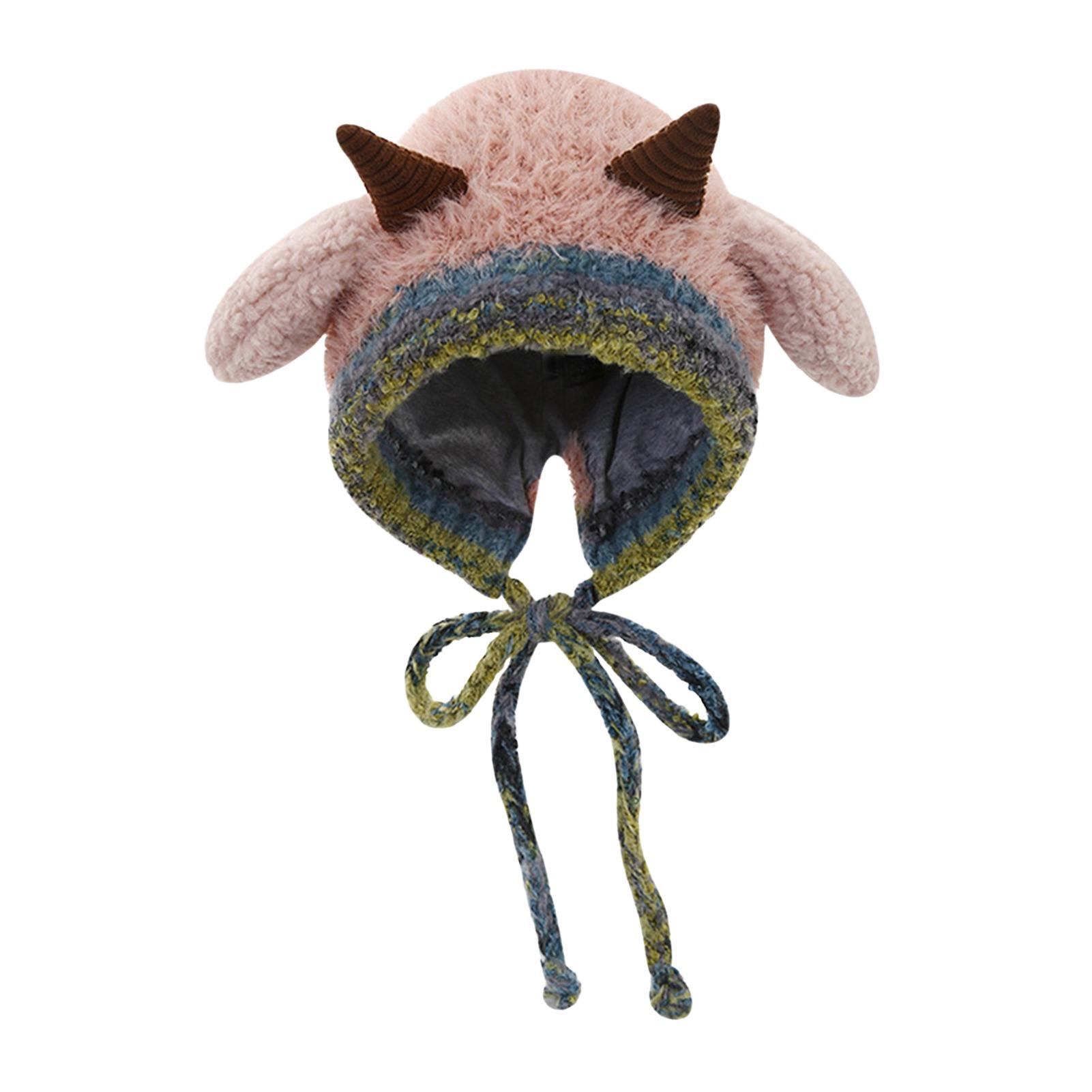 Children s Winter Plush Cartoon Eye Earflap Hat Thickened Baby Boys Girls Windproof Cap Outdoor Cold Weather Earflap Hat