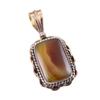 Natural Botswana Agate 925 Solid Sterling Silver Gift TwoTone Pendant 1.50" F8W00