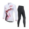 Womens Cycling Jersey Set Long Sleeve Breathable Bike Riding Outfit Sportswear
