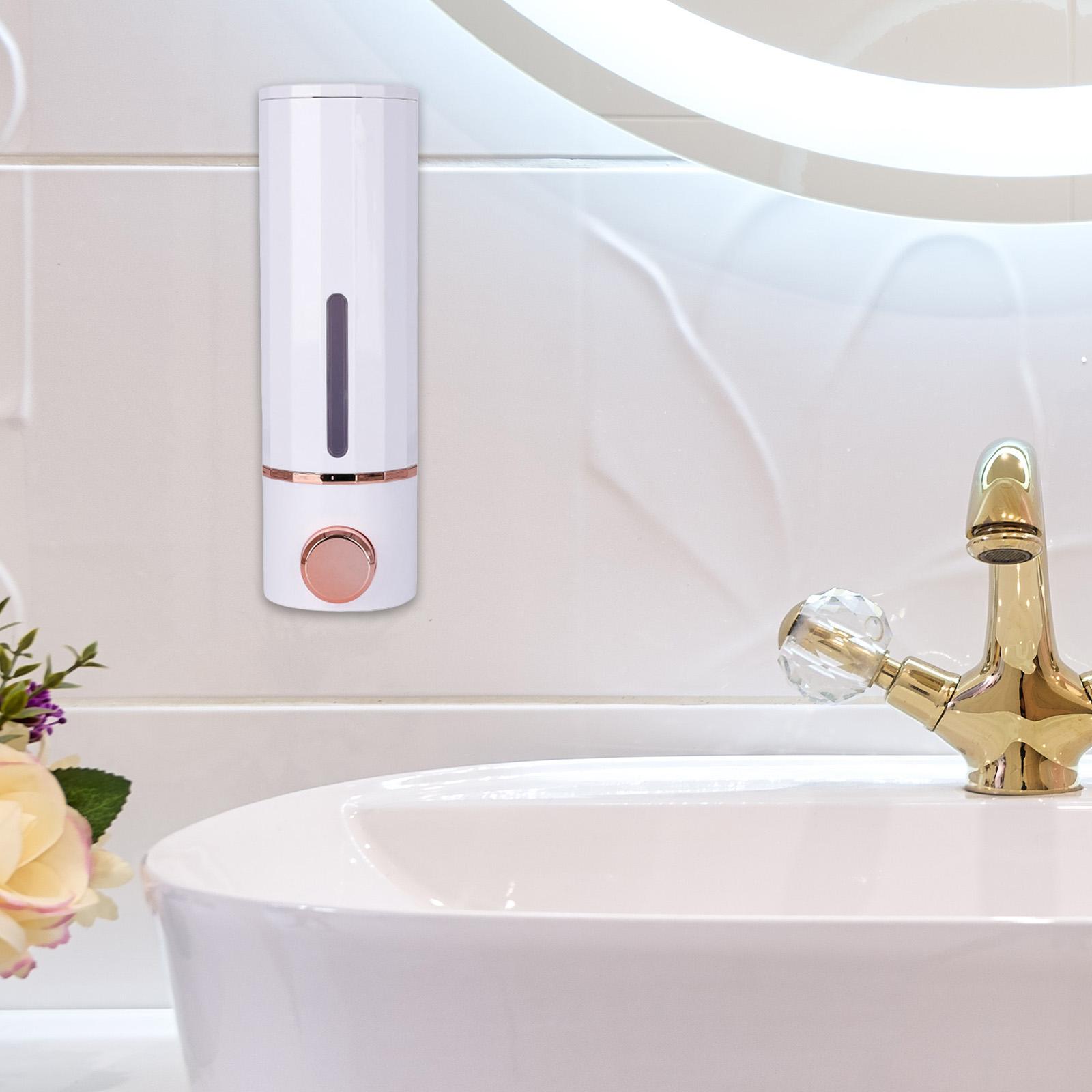 

Soap Dispenser Stylish 300ml Waterproof Convenient Space Saving Wall Mount Gel Shampoo for Hotel Washroom Kitchen Commercial білий