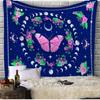 Purple Butterfly Moon Phases Tapestry Wall Hanging Floral Mushroom Witchy Celestial Aesthetic Wall Art Bedroom Dorm Decor