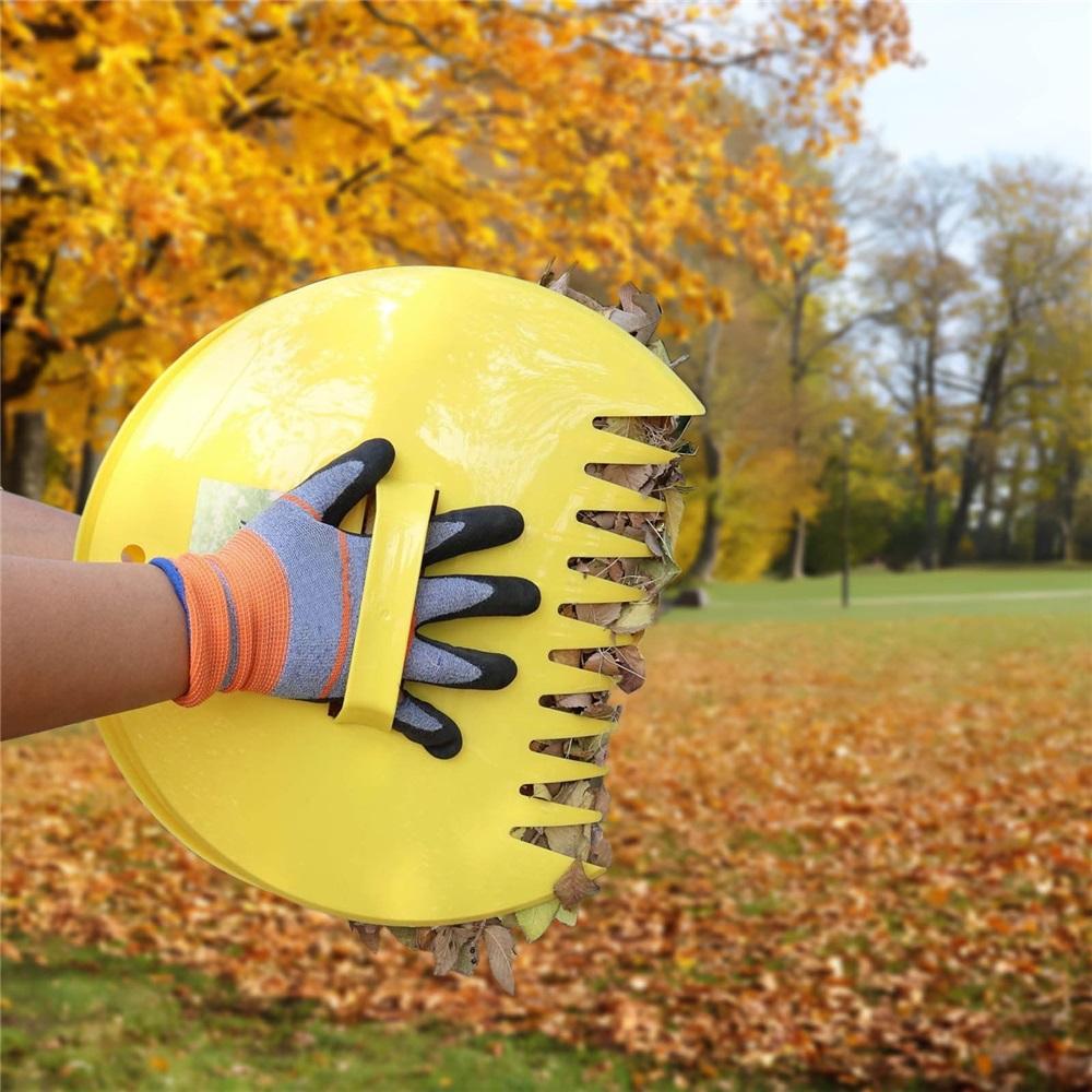 Garden leaf rake with comfortable handle, 10x11.8 plastic rake head, for raking leaves and spreading mulch, lightweight and durable yard tool