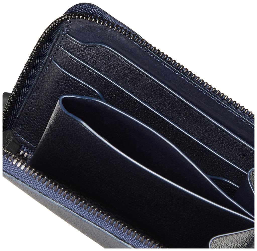 Carteira Faro com Zíper Curto, Azul Marinho