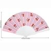 Ventilateur à main pliant design cerise motif fruité Ventilateur rafraîchissant Cadeau Ventilateur à pompon en tissu Femmes