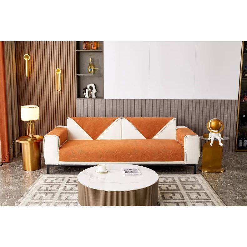 

Простая Высококачественная Кожа Нескользящая Подушка для Дивана Шенилл Листья Четыре Сезона Универсальный Чехол Подушка для Дивана Современный 70x70