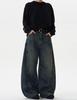American Retro Washed Distressed Wide-Leg Jeans - Unisex Casual Trend