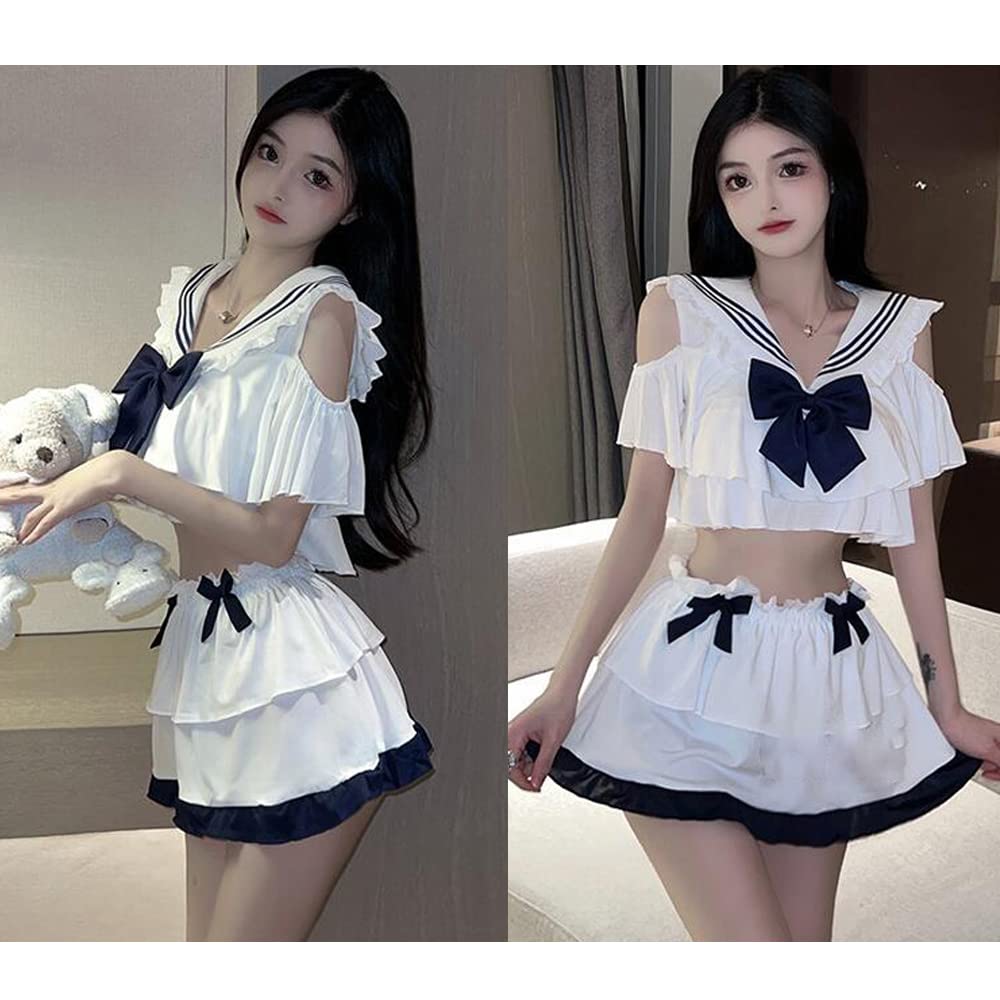 Sexy Sailor Uniform Extremely Erotic Cute High School Maid Style Popular Cosplay Uniform [LIKENNY] Cosplay, See-Through, Miniskirt, Uniform,