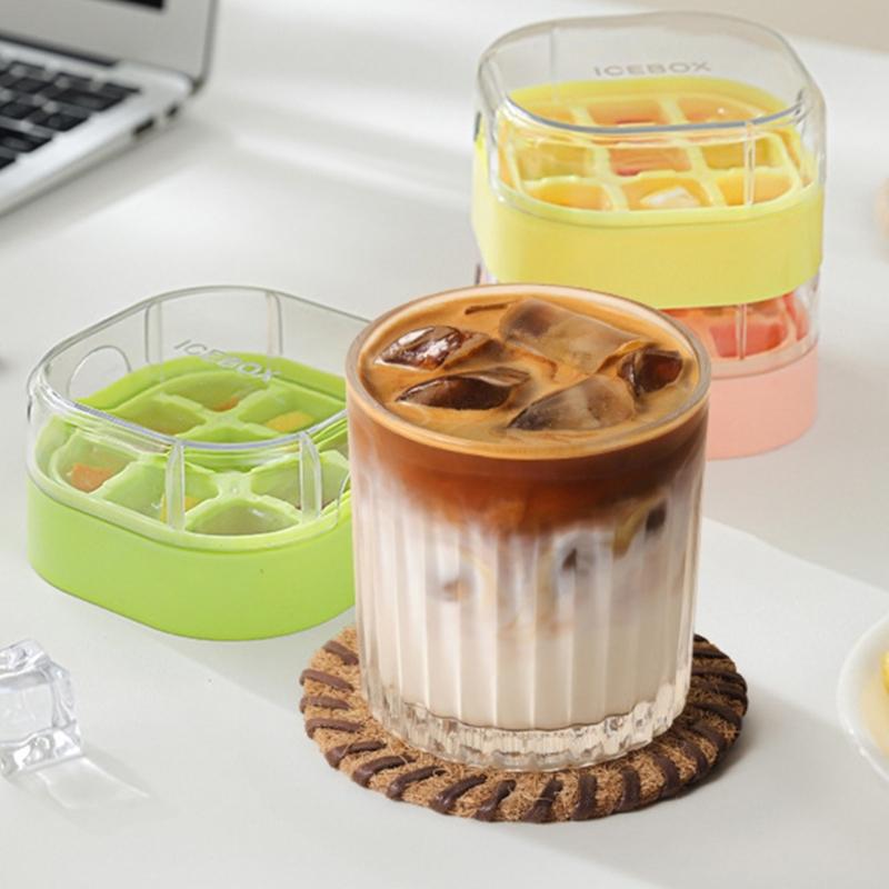 Easy To Disassemble Silicone Ice Mould with Lid Dishwasher Safe 9 Cells Ice Cubes Tray for Cocktails Use kitchen Tool