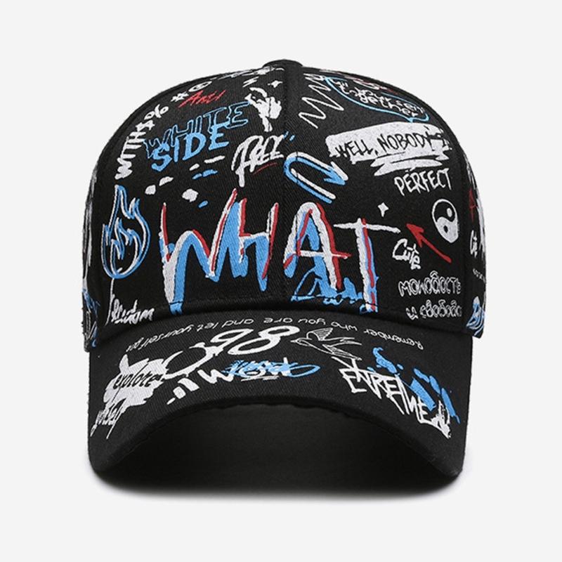 Unisex Hiphop Print Baseball Hat Softable Adjustable Hat Fashionable Couples Hat for Spring and Autumn Outdoor Activity