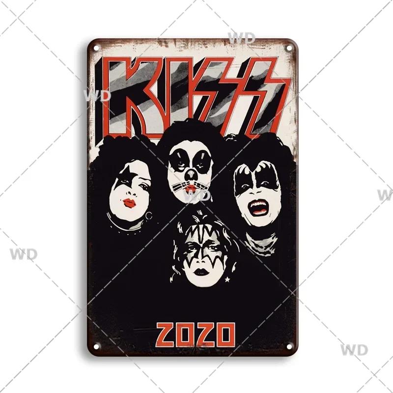 Retro Vintage Rock N Roll Band Metal Tin Sign - The Doors ZZTOP Queen Music Poster, Wall Decor Plaque Plate