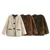 2024 Women’s Autumn/Winter Loose Round Neck Long-Sleeve Plush Fur Coat
