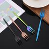 6Pcs/Set Gold Fork Set Tea Cake Snack Fork Dinnerware Cutlery Matte Stainless Steel Tableware Dessert Fruit Fork Silverware Set