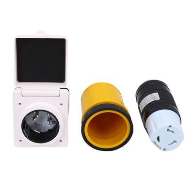 Wohnmobil Stromanschluss Landstrom-Kit 50A Stecker und Steckdose Männlich Weiblich Verbinder mit Schutzabdeckung für Wohnwagen Anhänger