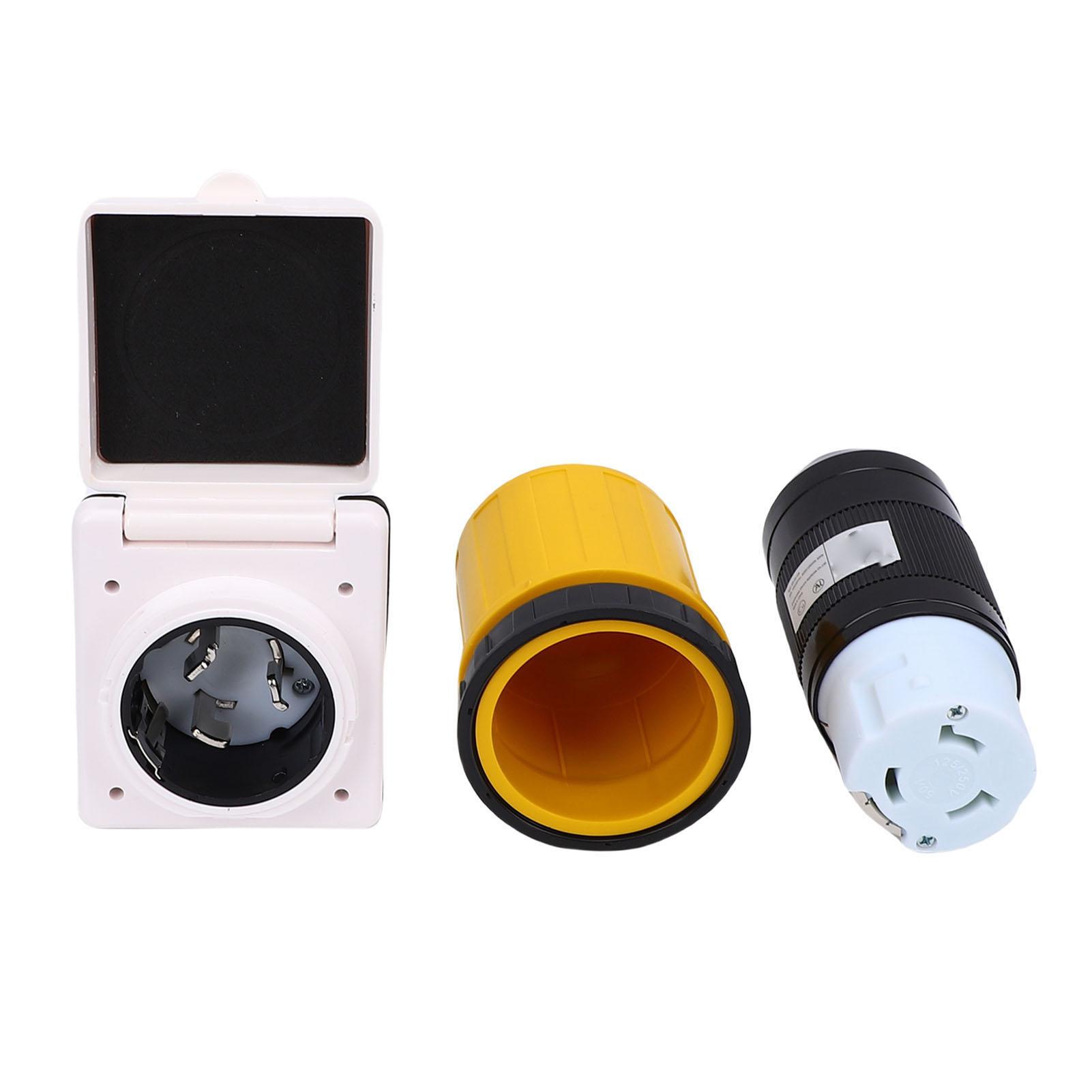 

RV Power Outlet Shore Kit 50A Plug and Receptacle Male Female Connector with Protective Cover for Caravan Trailer Camping Car