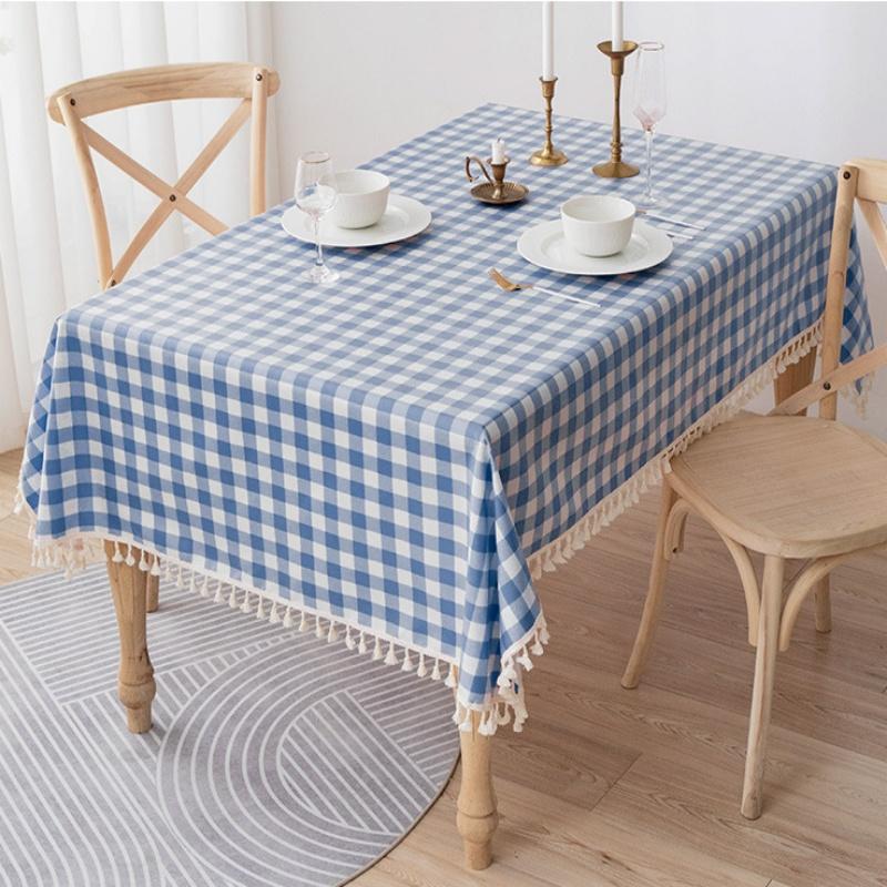 Rectangle Tablecloth Cotton Linen Square Waterproof Table Cloth Oil-Proof Table Cover For Home Kitchen Garden Restaurant Decor