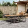 VidaXL Garden Dining Set 9 Pcs Grey Cushions Wicker 3278053