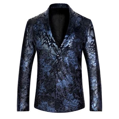 HOT Mens Velvet One Button Blazer Slim Fit Coats Jackets Spring Casual Clothes