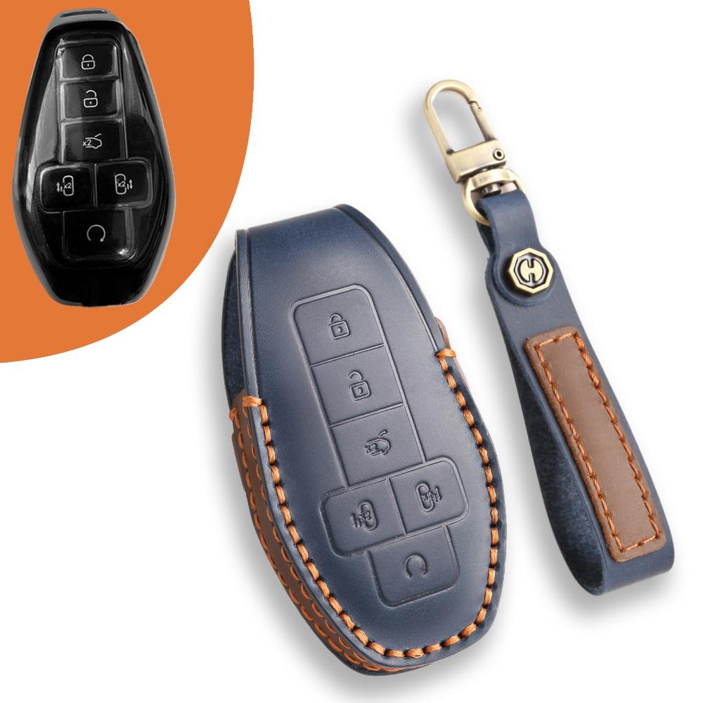 Premium Leather Key Case for Denza Z9GT N9 D9 Full Protection Car Key Cover Minimalist Design