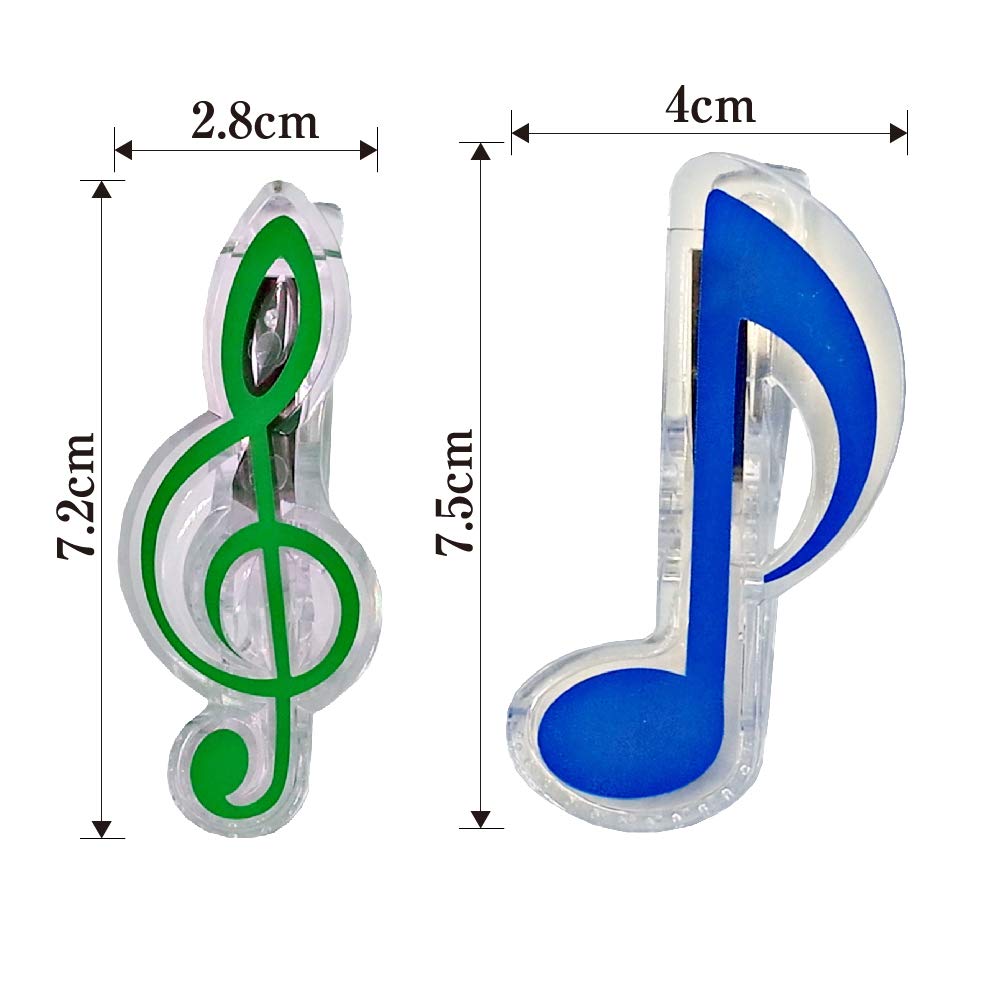 ZERONOWA Musical Clef Colorful Memo Clips for Sheet Music and Document Organization of Note/Treble Clips, (Set 30)