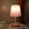 Wooden Table Lamp USB Powered Nightstand Lamp Warm Light Bedside Lamp with Cylinder Lamp Shade Desk Light Bedroom Home Decor