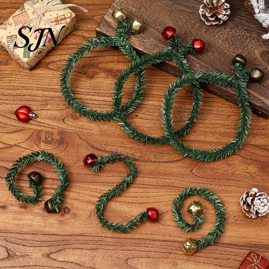 Lifelike Christmas Greenery 11.8 Inch Garland Ties for Banister Bells, Decorative Twist Ties, Reusable Indoor Party Ornament Wall Artificial