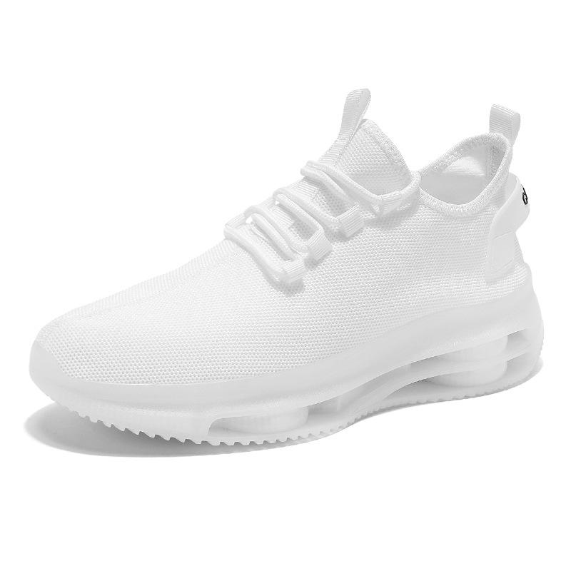 2025 summer new sports shoes single shoes platform shock absorption couple Korean version flying weaving casual breathable running shoes live broad
