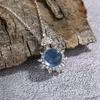 French Design S925 Sterling Silver Natural Aquamarine Color Treasure Necklace Women'S Personality Pendant Fashion Clavicle Chain