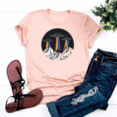 Trend Style Alien Tričko Top Módní Tričko Oblečení 90. léta Sladké Krásné Ležérní Krátký rukáv Ženy Tisk Lady Dámské Grafické tričko